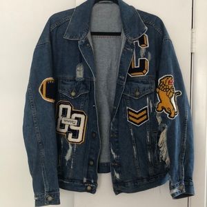 Oversized Denim Patch Jacket